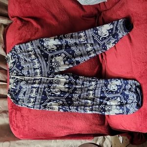 Elephant pants Boho Large side pants elastic ankles